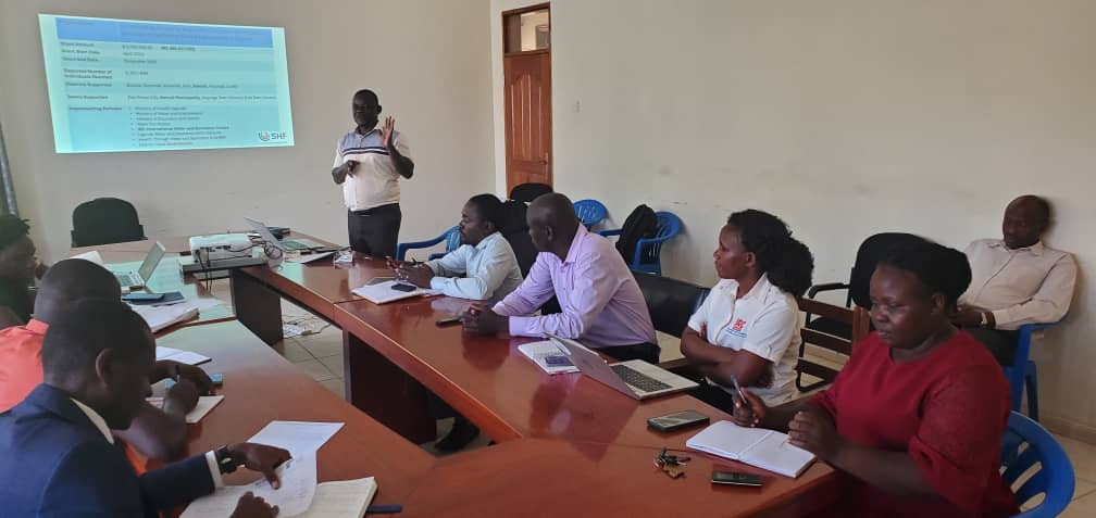 Lake Kyoga Integrated Management Organization (LAKIMO) Constitution Review /Consultative meeting with district stakeholders. This comes after a leader's sensitization & awareness meeting that took place in soroti district. LAKIMO's purpose is to provide a framework for coordination and coherence in the integrated, participatory planning and sustainable management of Lake Kyoga natural resources for the socio- economic benefits of lake - dependants communities. Lake Kyoga Integrated Management Organization (LAKIMO)